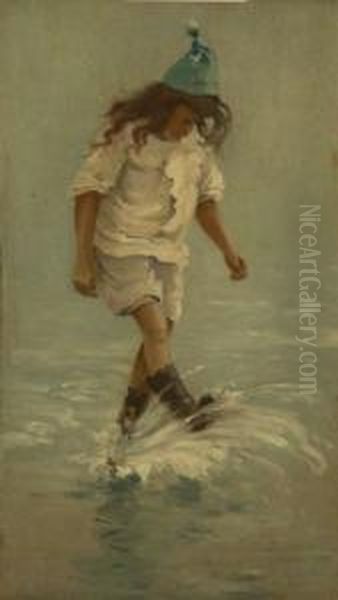 Young Girl Paddling - view 1