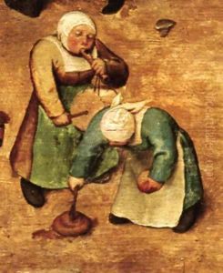Children's Games (detail) 1559-60 12 by Jan The Elder Brueghel