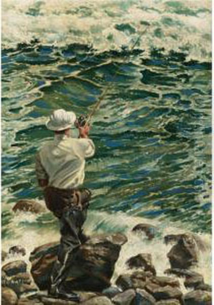 Casting Into The Montauk Surf - view 1
