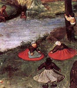 Children's Games (detail) 1559-60 3 by Jan The Elder Brueghel
