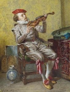Portrait Of The Artist As A Violinist by John Dawson Watson