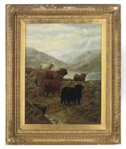 Highland Cattle By A Misty Loch