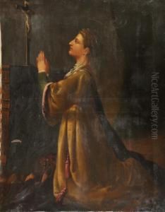 A Full Length Portrait Of Queen Elizabeth Of Hungary