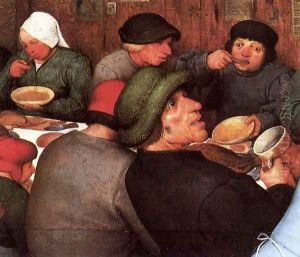 Peasant Wedding (detail) 1567 2 by Jan The Elder Brueghel