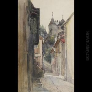 Corfe Village Square; A Corner In Corfe; Street Scene In Geneva