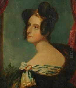 Portrait, Bust Length Of A Lady With An Elaborate Hair Style