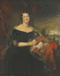 Portrait Of A Lady By Prestonfield House, Midlothian by William Smellie Watson