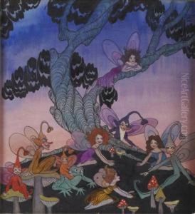 Fairies At Dusk by Elizabeth Mary Watt