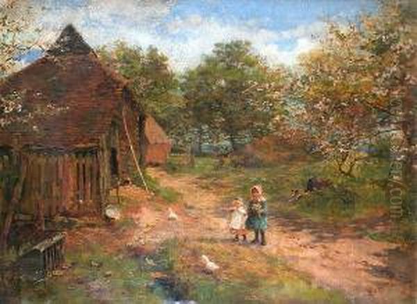 Feeding The Hens, At Abinger Hatch, Surrey - view 1