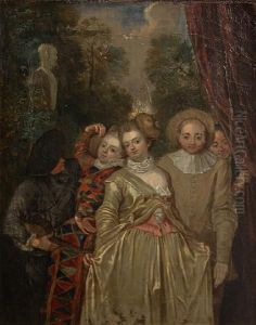 Actors From The Commedia Dell'arte by Jean-Antoine Watteau