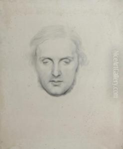 Portrait Head Study Of William Vernon Harcourt (1827-1904) by George Frederick Watts