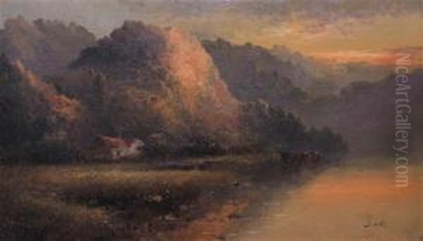 Mountain Landscape With Cows - view 1