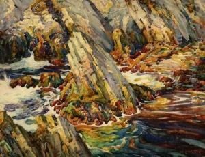 The Monolith At Neap Tide by William Watts