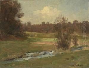 Spatsommerlandschaft Mit Bachlauf by Carl Watzelhan