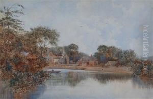 River Landscape With Church - view 1