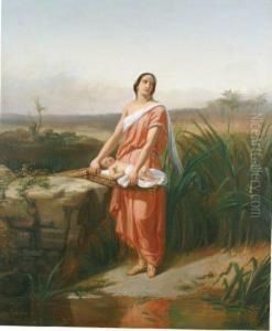 Moise Enfant Et Sa Soeur Myriam Aubord Du Nil