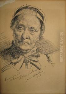 Portret Van Een Oude Vrouw. by Emile Charles Wauters