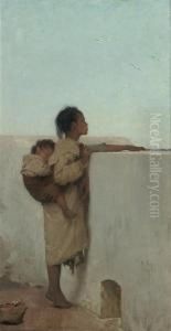 Looking Out To Sea, Tangiers by Emile Charles Wauters