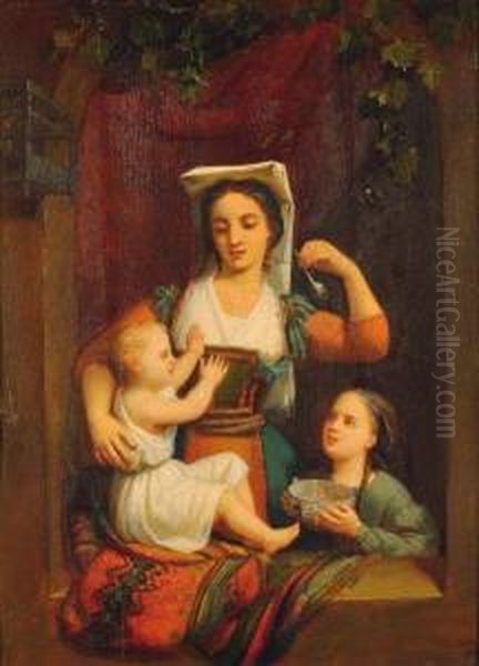 Jeune Napolitaine Et Ses Deux Enfants - view 1