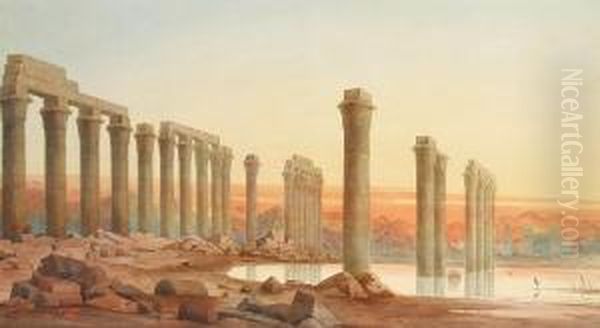 Egyptian Ruins At Sunset - view 1