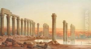 Egyptian Ruins At Sunset by William Cossens Way