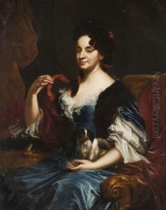 Ritratto Di Dama Con Cagnolino by Enrico Giovanni Waymer