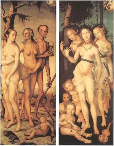 Three Ages Of Man And Three Graces 1539 by Hans Baldung Grien