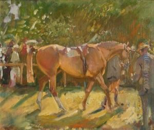 A Racehorse In The Parade Ring by Richard Creed Weatherby