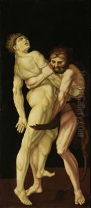 Hercules and Antaeus 1530 by Hans Baldung Grien