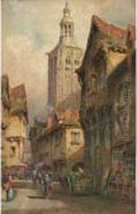 Continental Town Scene by Herbert Parsons Weaver