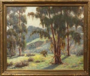 California Landscape With Eucalyptus Trees by Alexander James Webb