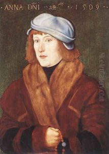 Portrait Of A Young Man With A Rosary 1509 by Hans Baldung Grien