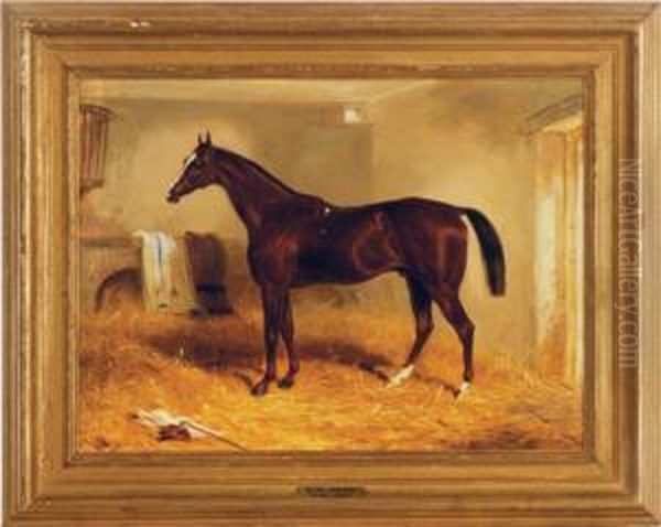 Chestnut Mare In A Stable; And A Companion Painting - view 1