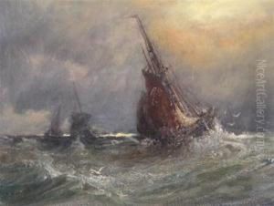 Fishing Boats In A Stormy Sea