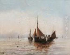 Fishing Boats Off Coast