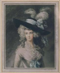 Portrait Of Miss Habbett by John Cother Webb