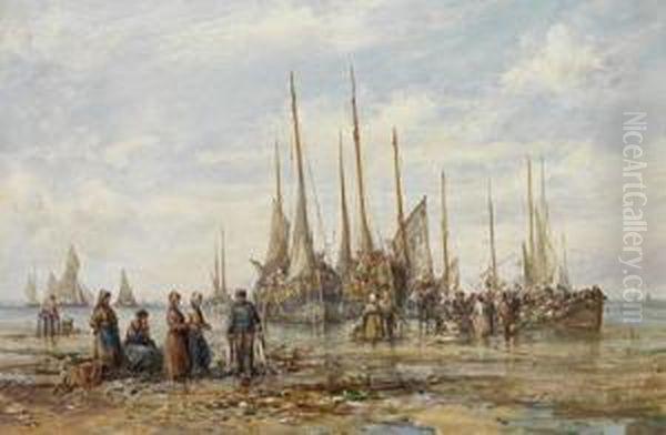 Douglas Harbour, Isle Of Man; Unloading The Catch - view 1