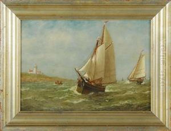 The Race, Depicting Two Ships Racing Off A Lighthouse - view 1
