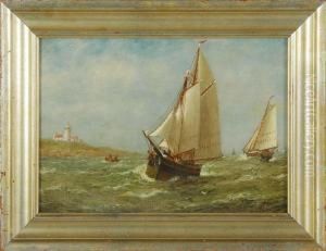 The Race, Depicting Two Ships Racing Off A Lighthouse