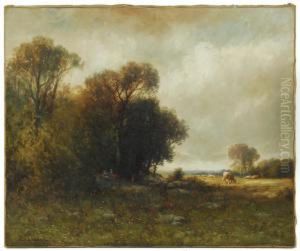 New England Lanscape With Cattle by Wesley Elbridge Webber