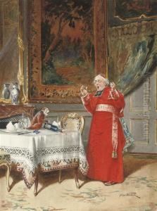The Cardinal And The Cheeky Monkey by Alfred Weber