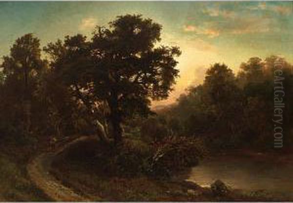 A Traveller In A Wooded Landscape - view 1