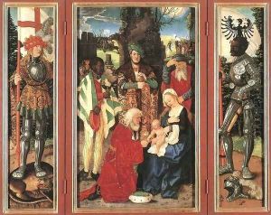 Three Kings Altarpiece (open) by Hans Baldung Grien