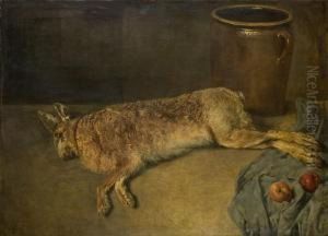 Jagdstillleben Mit Erlegtem Hase