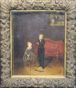 Two Children In An Interior by I.G. Weber