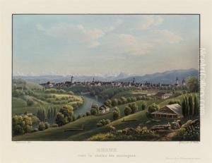 Berne, Vers La Chaine Des Montagnes; Pont De Fil Der Fer A Fribourg En Suisse; Le Chateau De Chillon