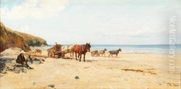 Shore Scene With Cockle Carts - view 1