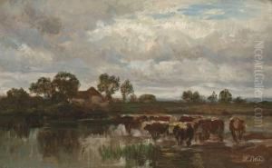 Rinder Am Wasser by Paul Weber