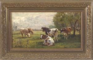 Funf Kuhe Auf Der Weide by Paul Weber