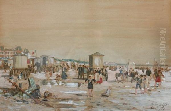 Beach Scene, French Coastal Resort - view 1